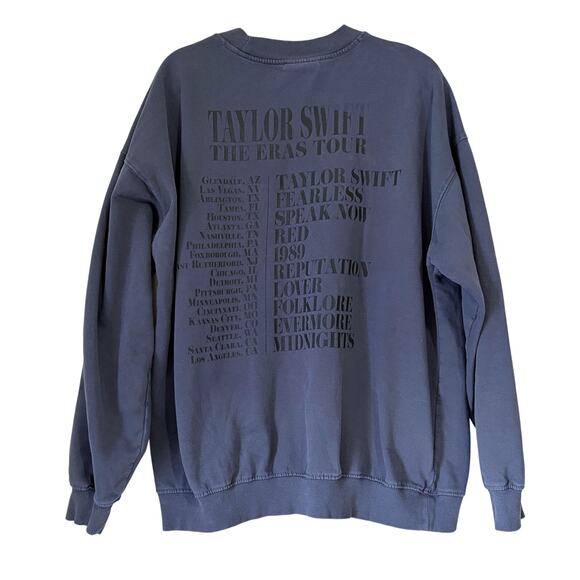 TAYLOR SWIFT Eras Tour Official Merch Oversized Sweatshirt in Gray Blue Size L - Picture 3 of 14
